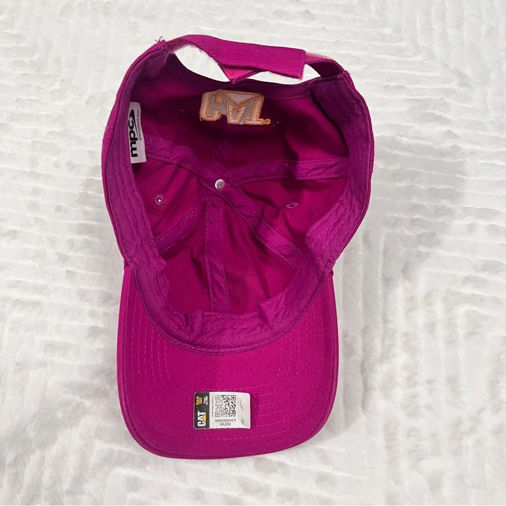 CAT Pink Baseball Cap Hat Yellow Heart Logo Girls‎ adjustable back